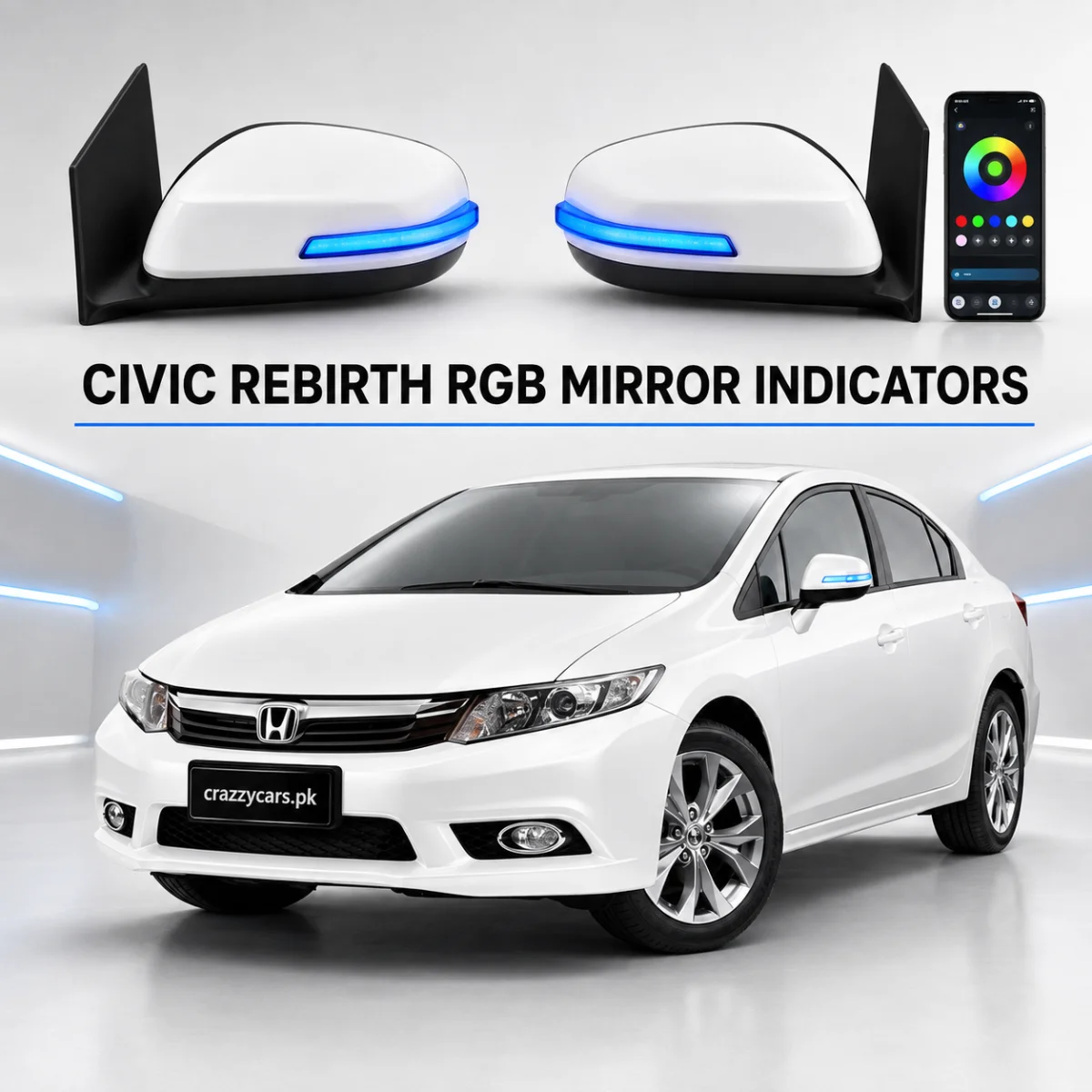 Civic Rebirth Side Mirror RGB Indicator 1