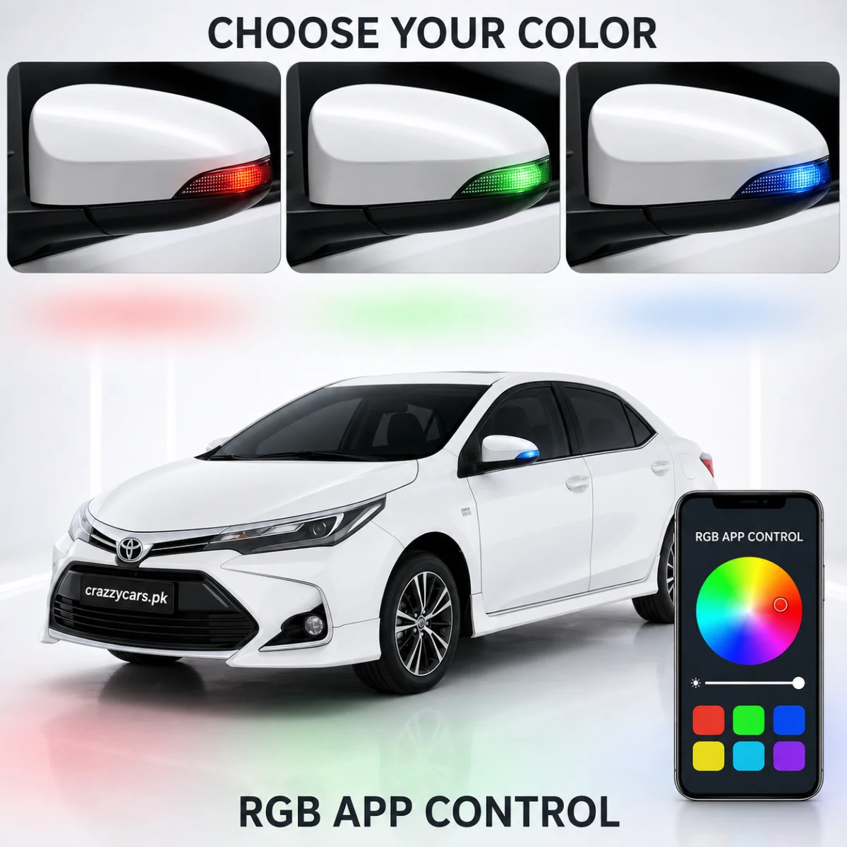 Toyota Corolla 2015-2026 RGB Side Mirror Indicator Dragon Style 1