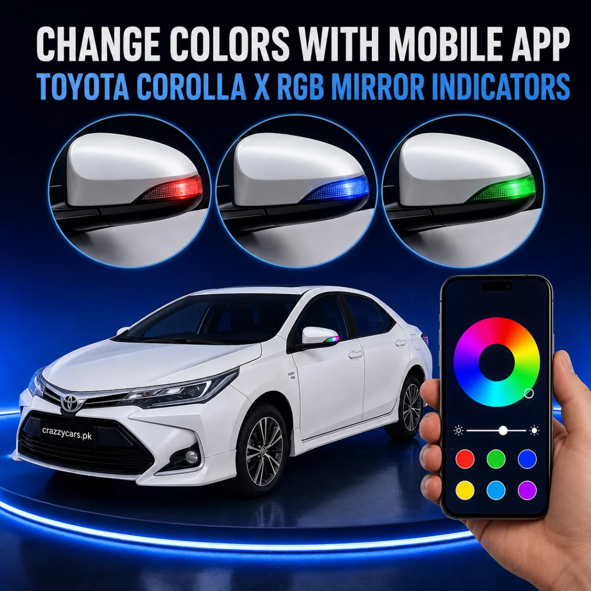 Toyota Corolla 2015-2026 RGB Side Mirror Indicator Dragon Style 2