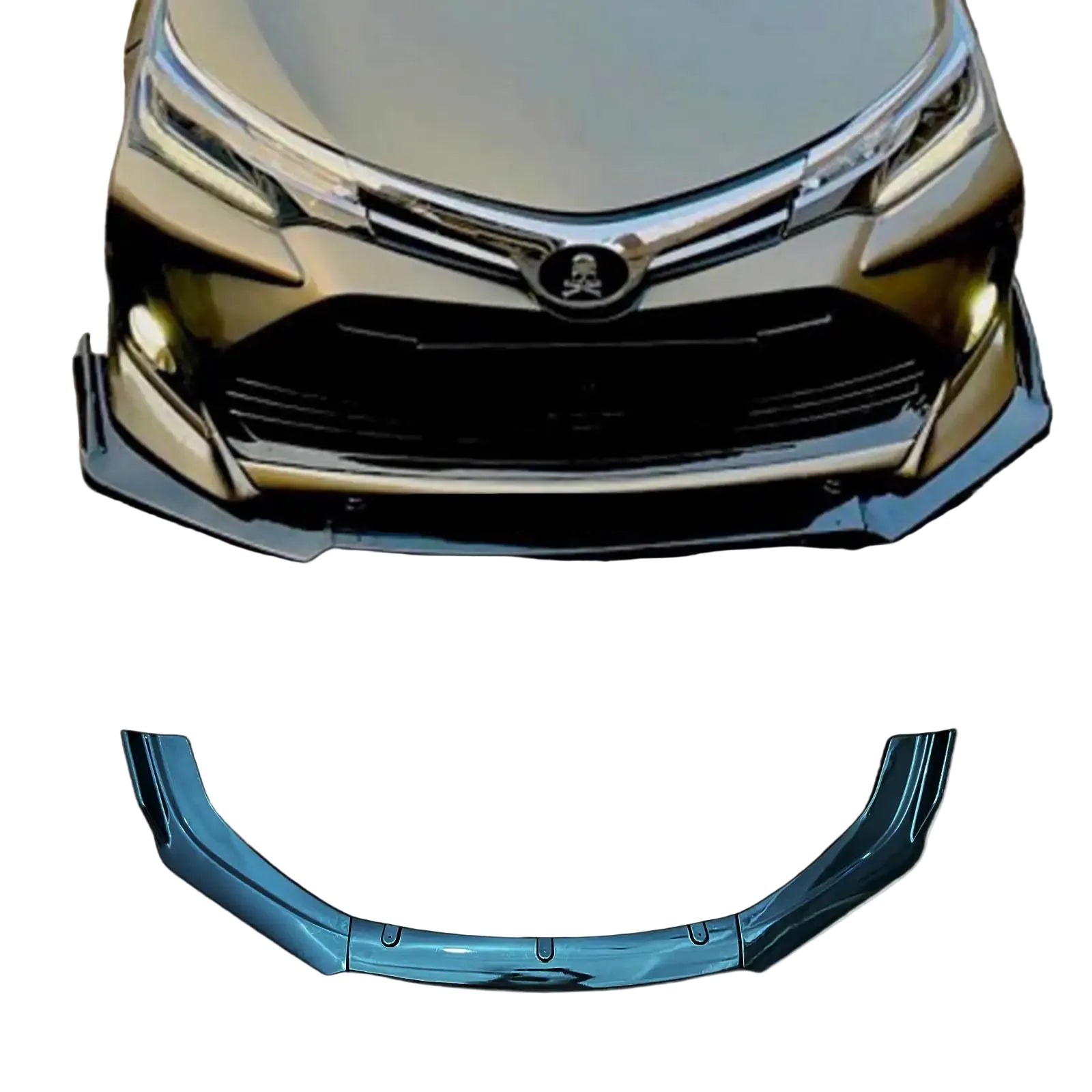 Universal Front Splitter Style 4 Gloss Black Canard 3PCS 1