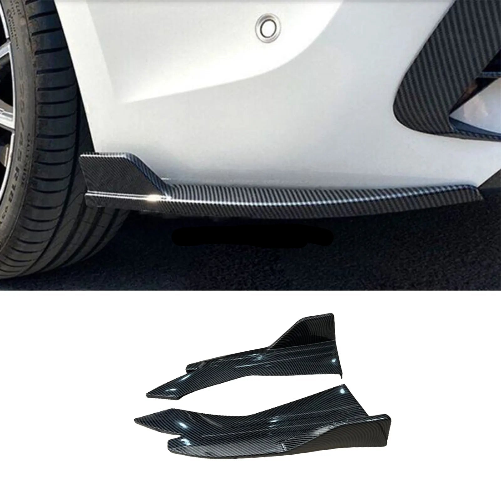 Universal Rear Bumper Diffuser Carbon Fiber D2 Style 2PCS 1