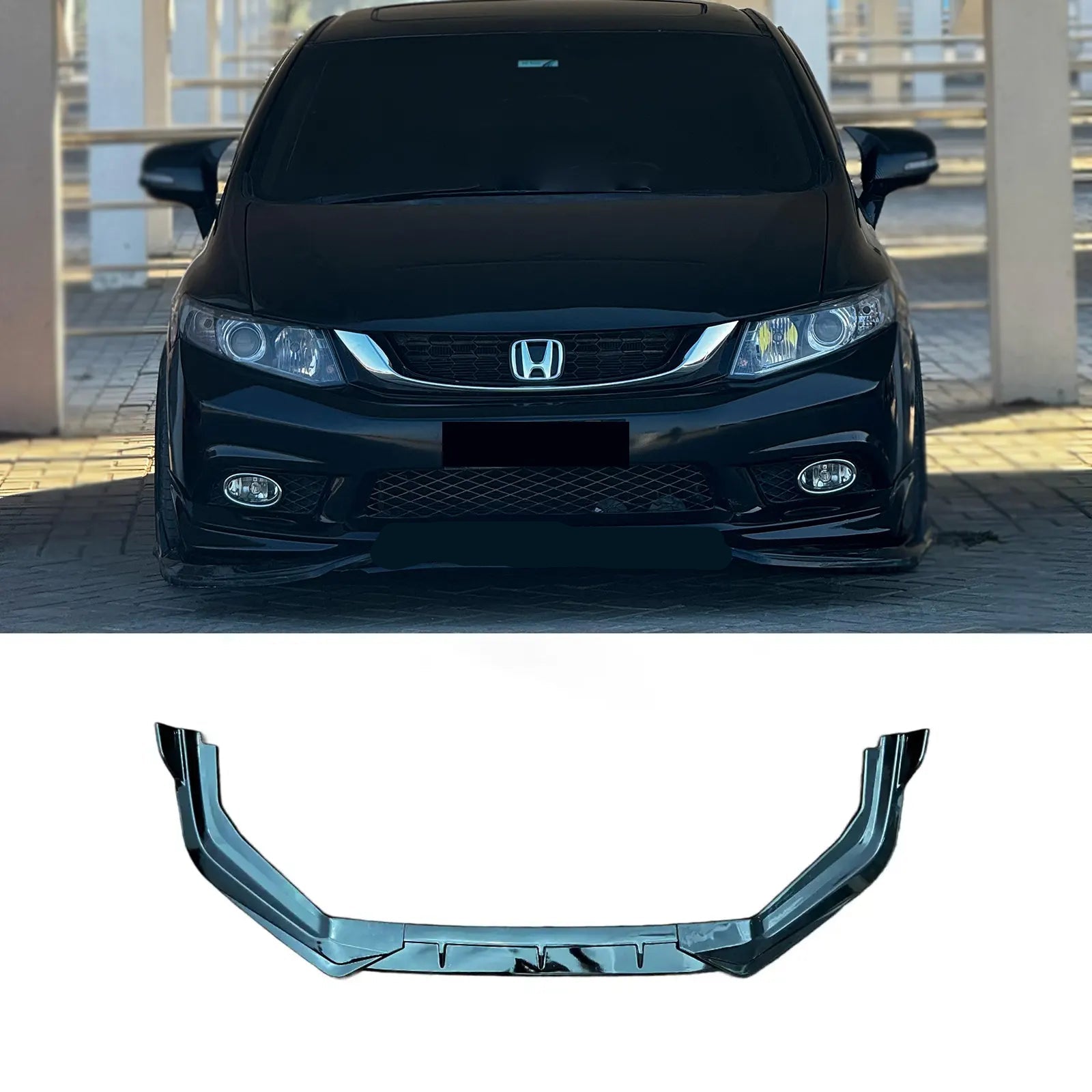 Honda Civic Rebirth 2012-2016 Front Spike Splitter Canard 3PCS 1