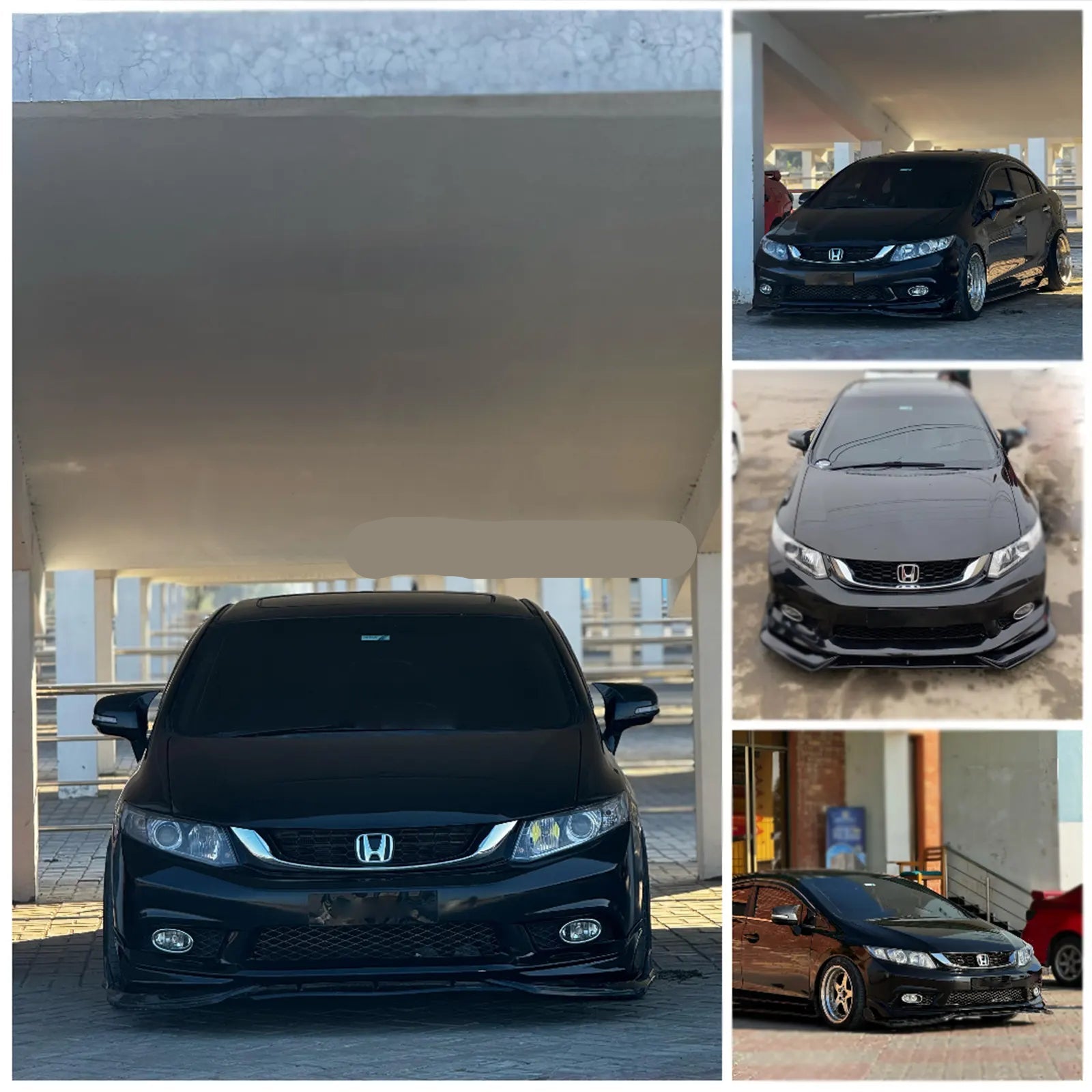 Honda Civic Rebirth 2012-2016 Front Spike Splitter Canard 3PCS 2