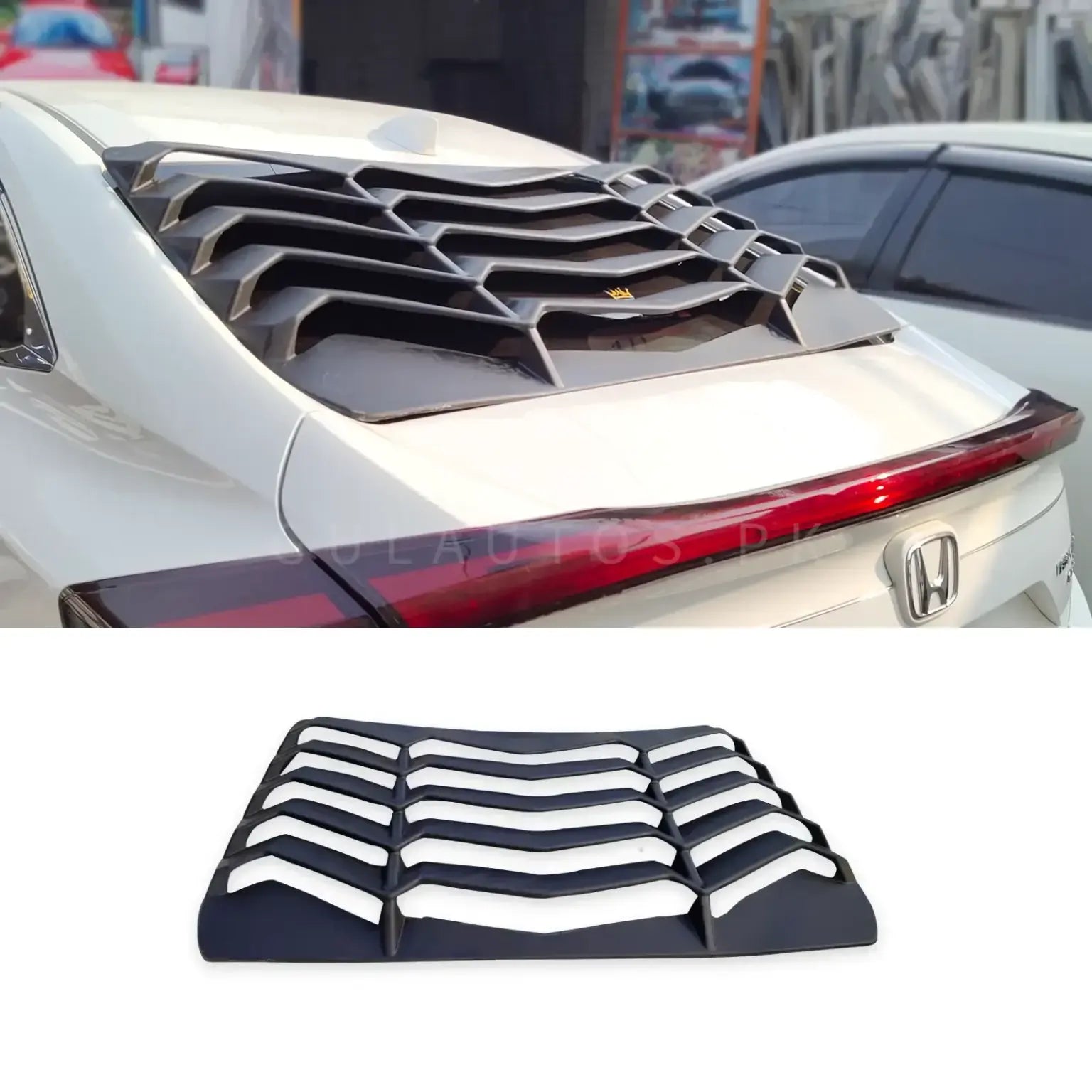 Honda Civic X 2016-2021 Back Mirror Rack Louver Fibreglass 1