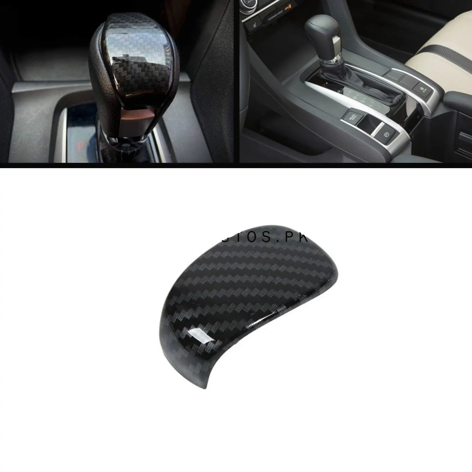 Honda Civic X 2016-2021 Carbon Fiber Gear Knob Cover 1
