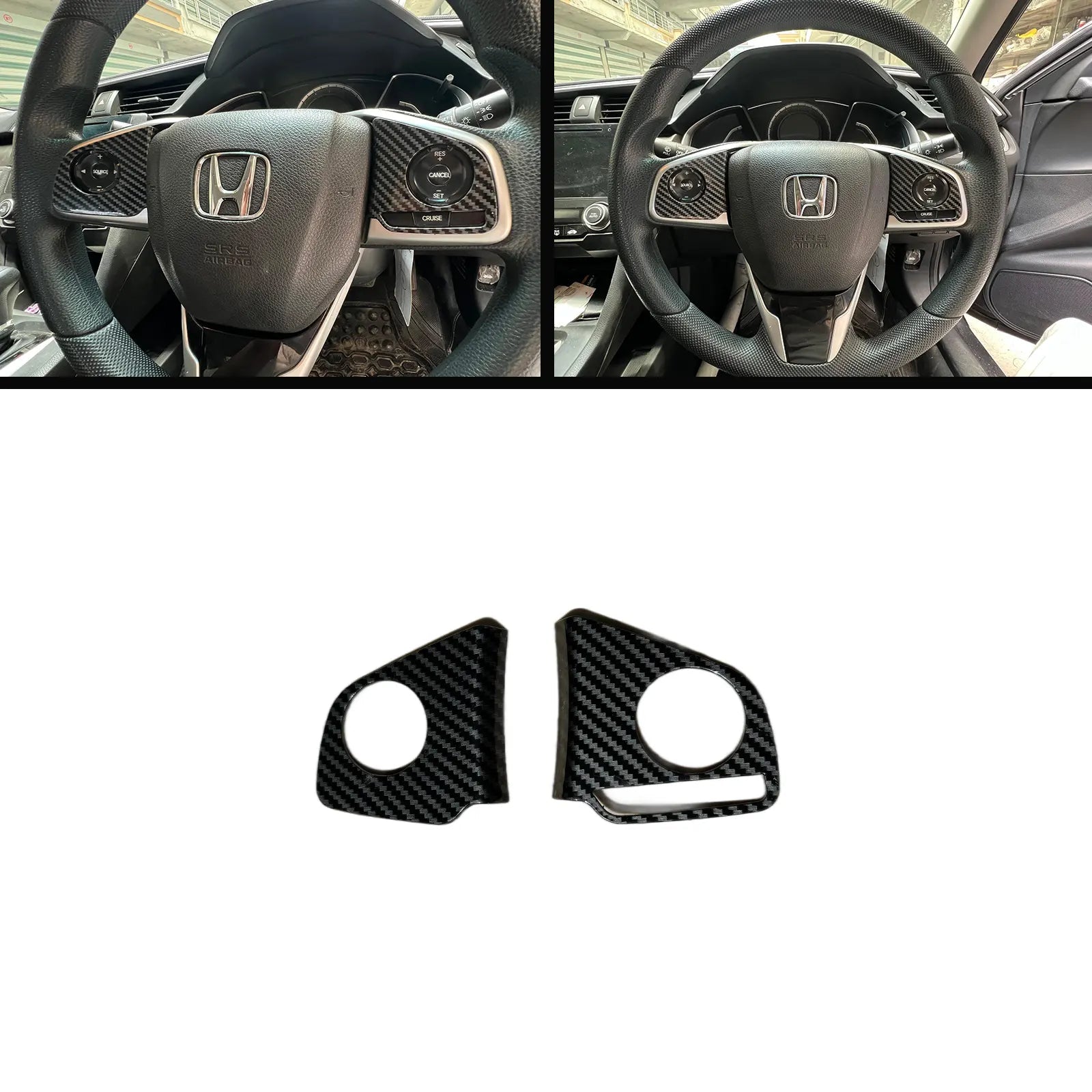 Honda Civic X 2016-2021 Carbon Steering Multimedia Trims 1