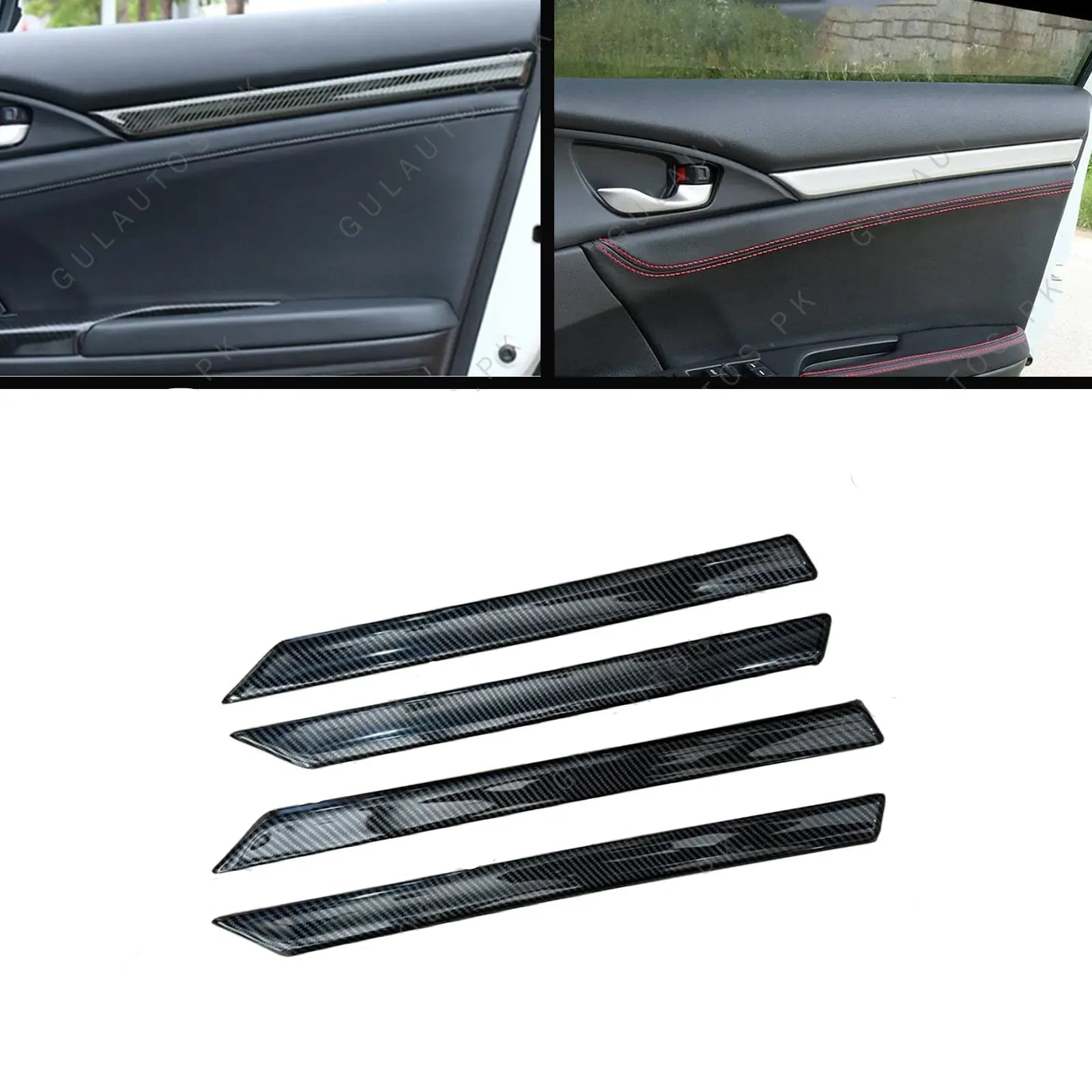 Honda Civic X 2016-2021 Carbon Inner Door Trims 4PCS 1