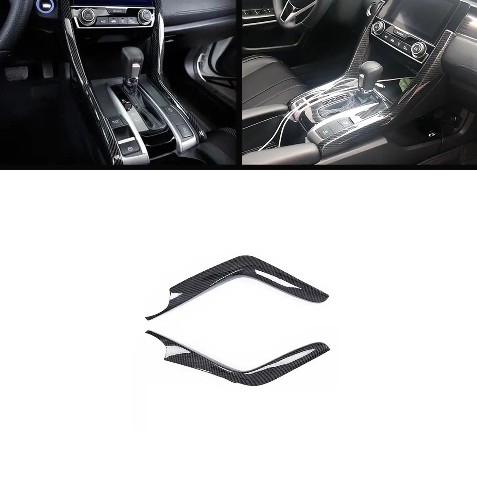 Honda Civic X 2016-2021 Carbon Gear Shift Panel Cover 1