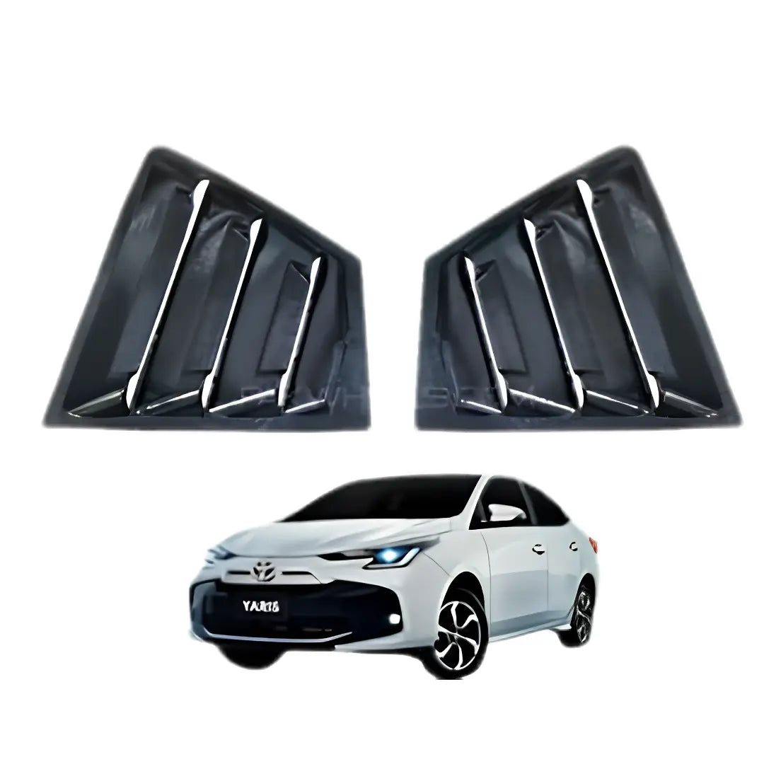 Toyota Yaris 2020-2026 Window Quarter Louver Covers – Gloss Black 1