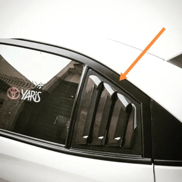 Toyota Yaris 2020-2026 Window Quarter Louver Covers – Gloss Black 2