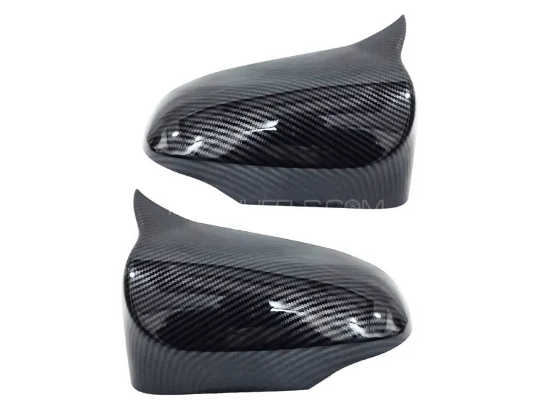 Toyota Corolla 2015–2022 Batman Style Side Mirror Cover – Carbon Fiber / Gloss Black 2