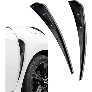 Carbon Fiber Side Air Flow Fender Vents Trim Pair 3