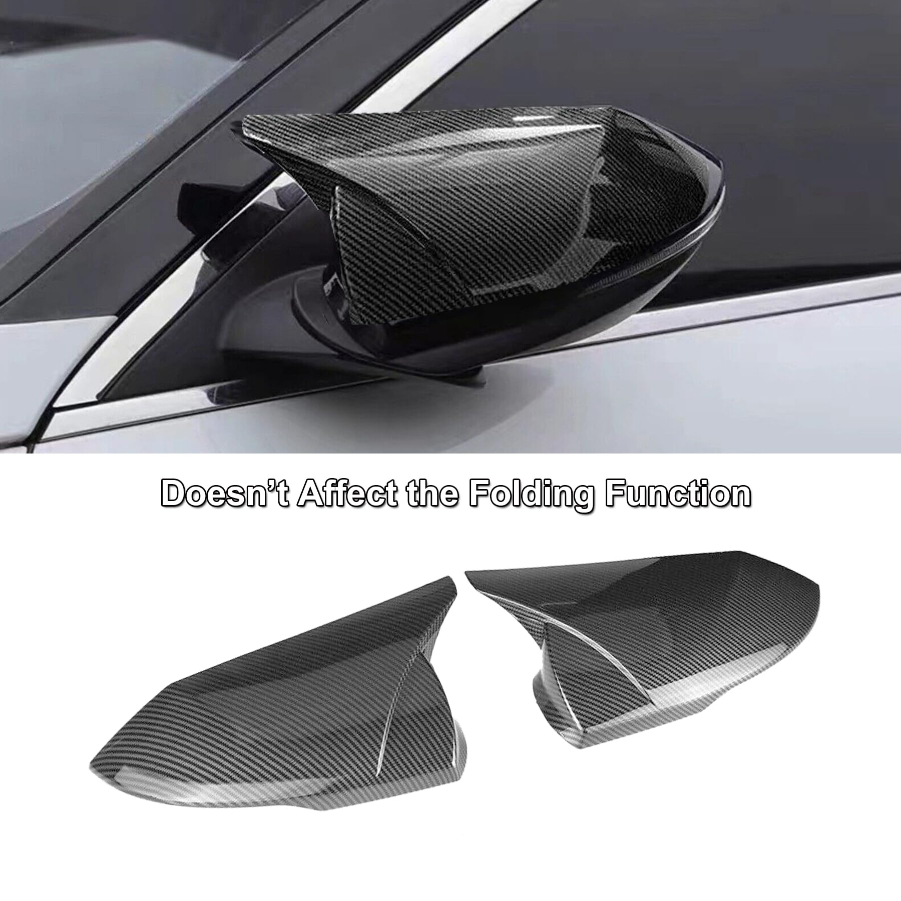 Carbon Fiber Side Mirror Cover for Hyundai Elantra Hybrid 2025-Present 3