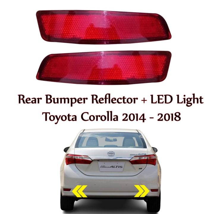 Toyota Corolla E170 2014–2020 LED Rear Bumper Reflector Lights – Brake + DRL 3 in 1 2