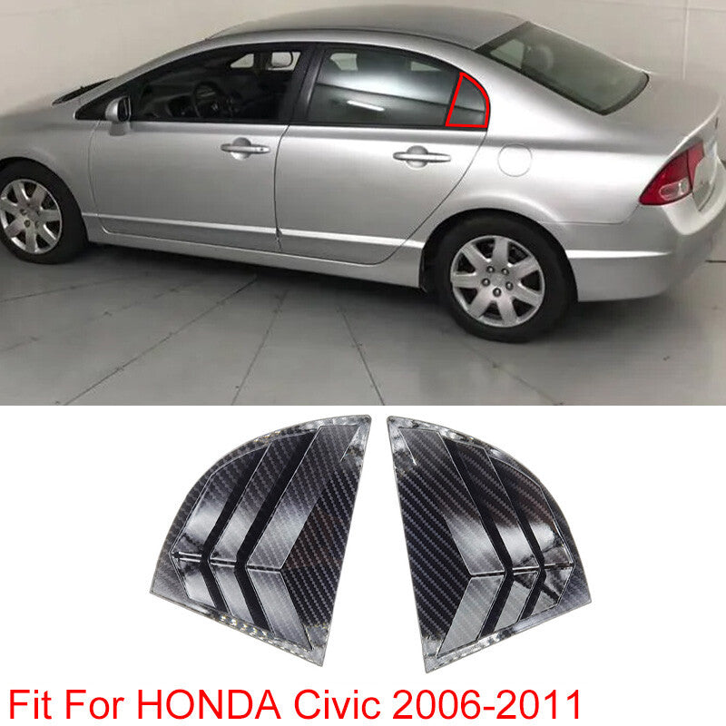 Honda Civic Reborn 2006-2012 Carbon Window Quarter Covers 1