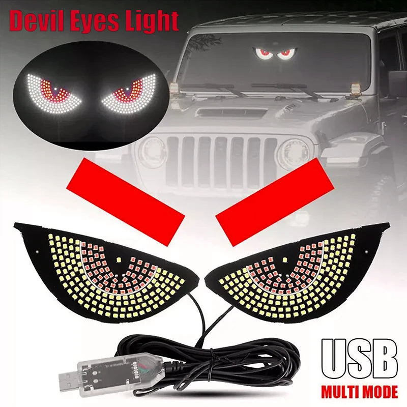 Devil Eye LED Car Rear Windshield Light 11 Modes 6