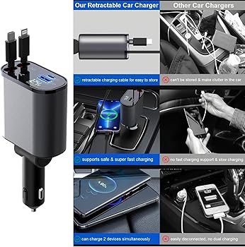 4-in-1 45W Fast Car Charger USB Type-C 1