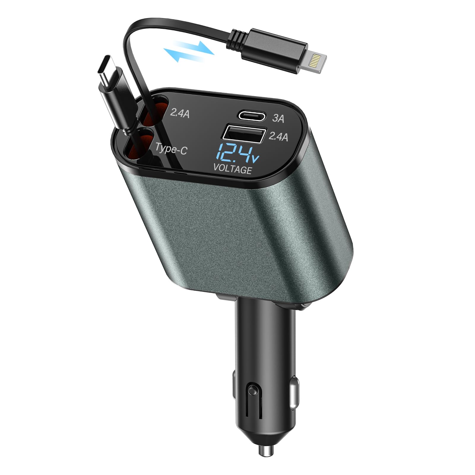 4-in-1 45W Fast Car Charger USB Type-C 6