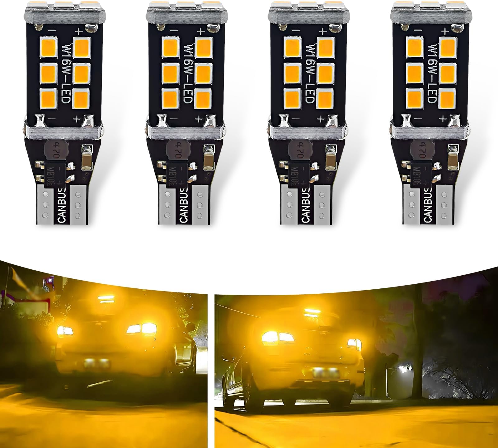 Reverse Bright Light Bulb 24 SMD LED W16W T15 4-Pack 5