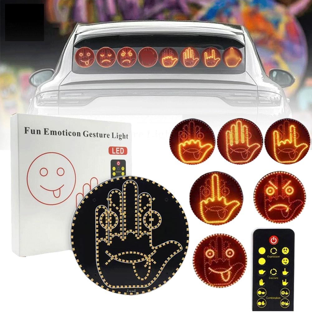 Funny Window Hand Gesture LED Light – Car Rear 4