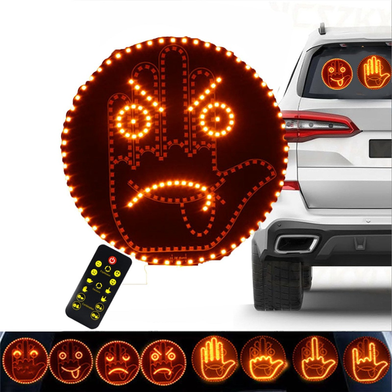 Funny Window Hand Gesture LED Light – Car Rear 5
