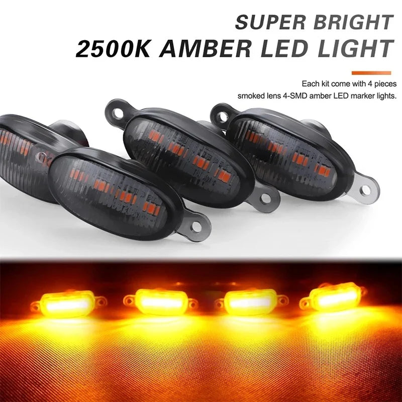Universal Amber Grill Lights 4PCS – LED Front Grill 4