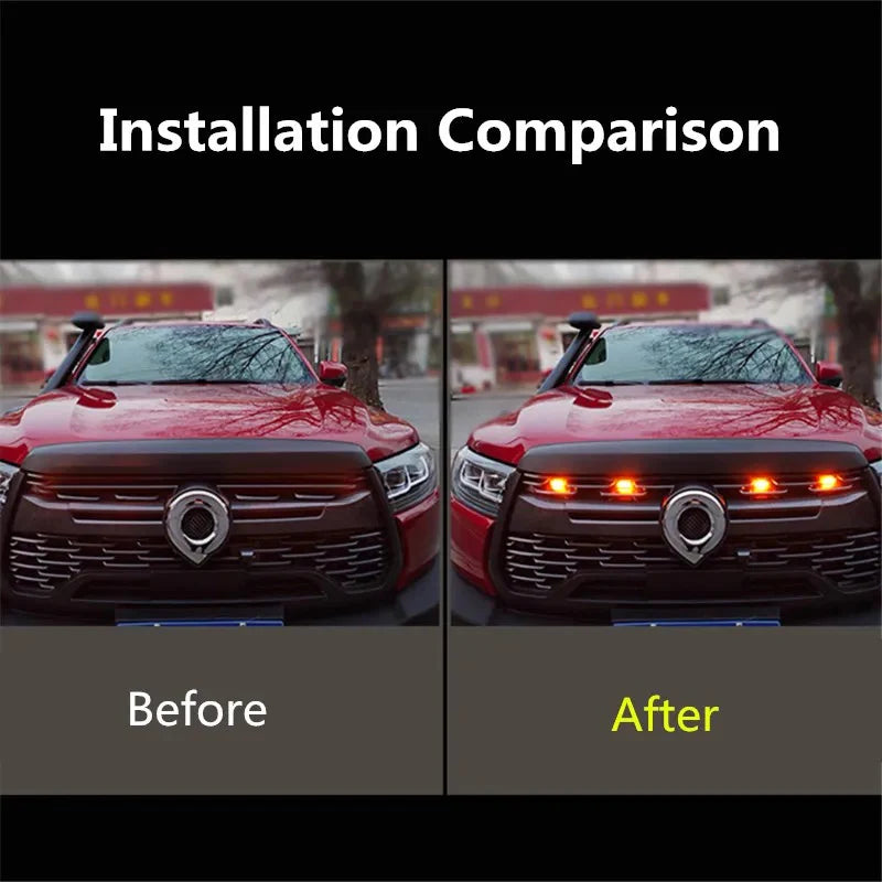 Universal Amber Grill Lights 4PCS – LED Front Grill 8