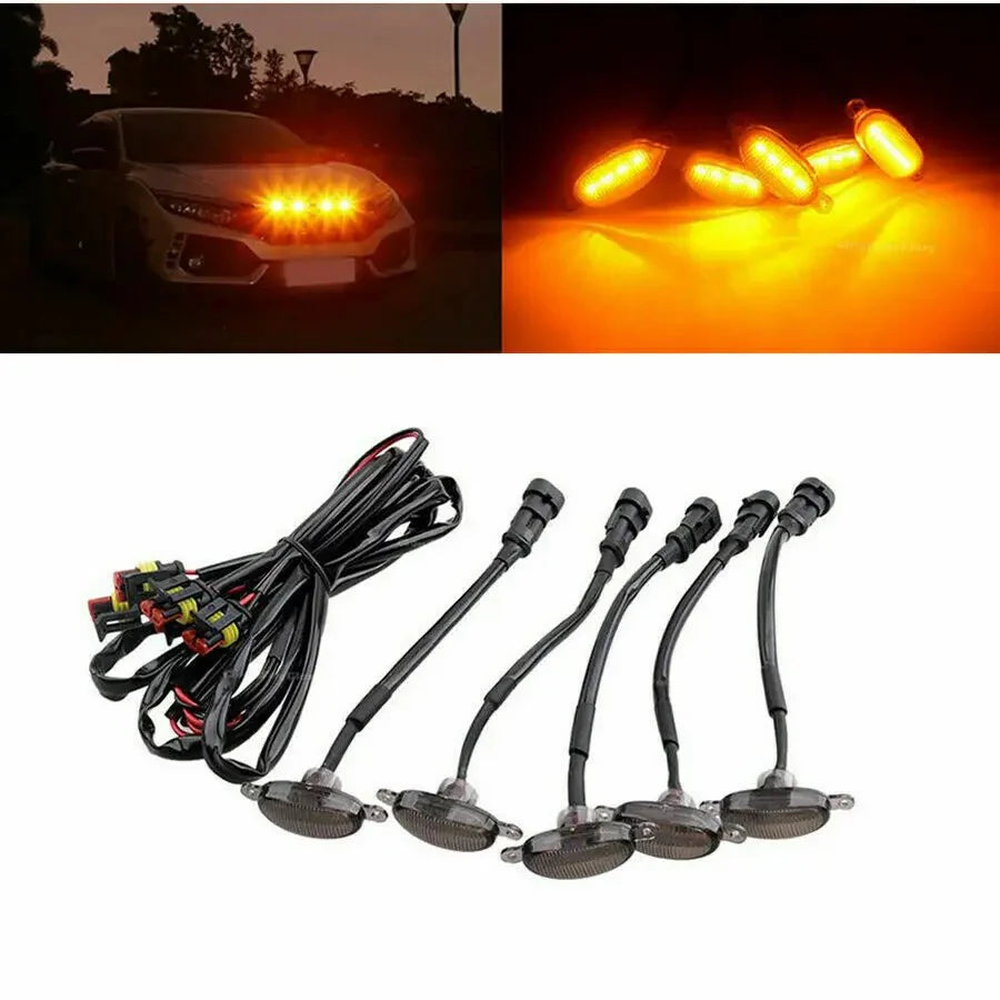 Universal Amber Grill Lights 4PCS – LED Front Grill 9