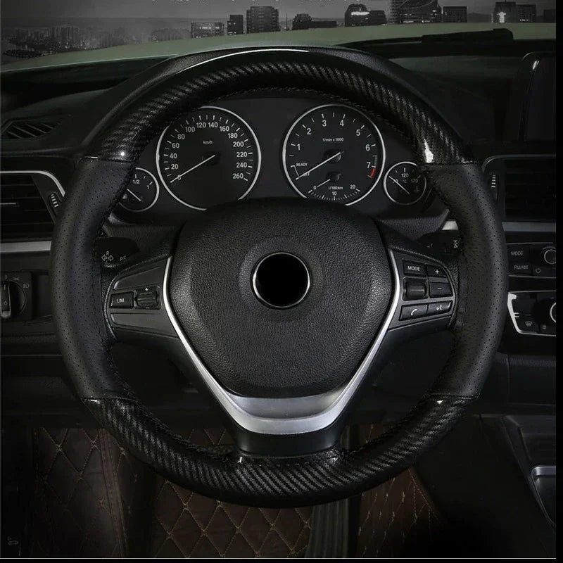 Carbon Fiber Hand Stitched Steering Wheel Cover – Universal Fit 2