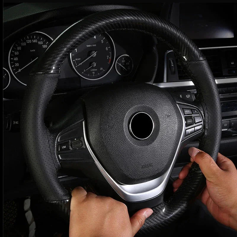 Carbon Fiber Hand Stitched Steering Wheel Cover – Universal Fit 3