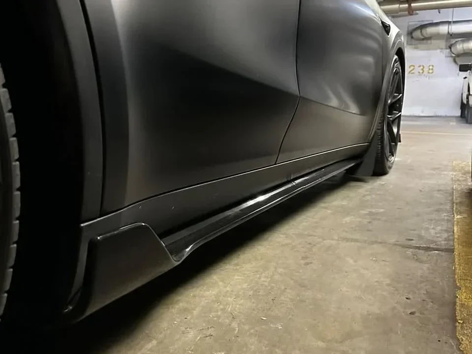 Gloss Black Side Skirts ABS Plastic 4PCS 2