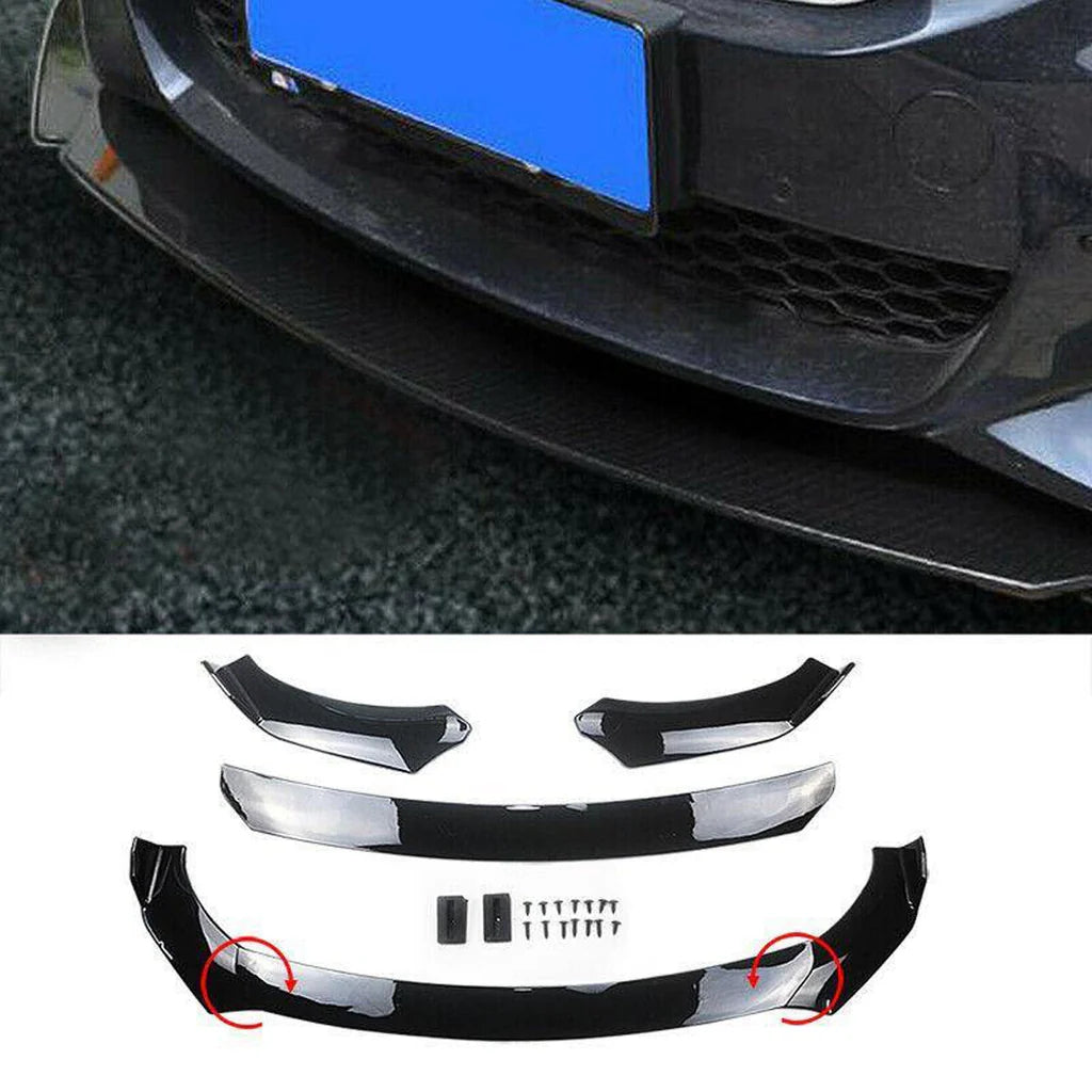 Universal Front Bumper Splitter ABS Plastic 4PCS 6