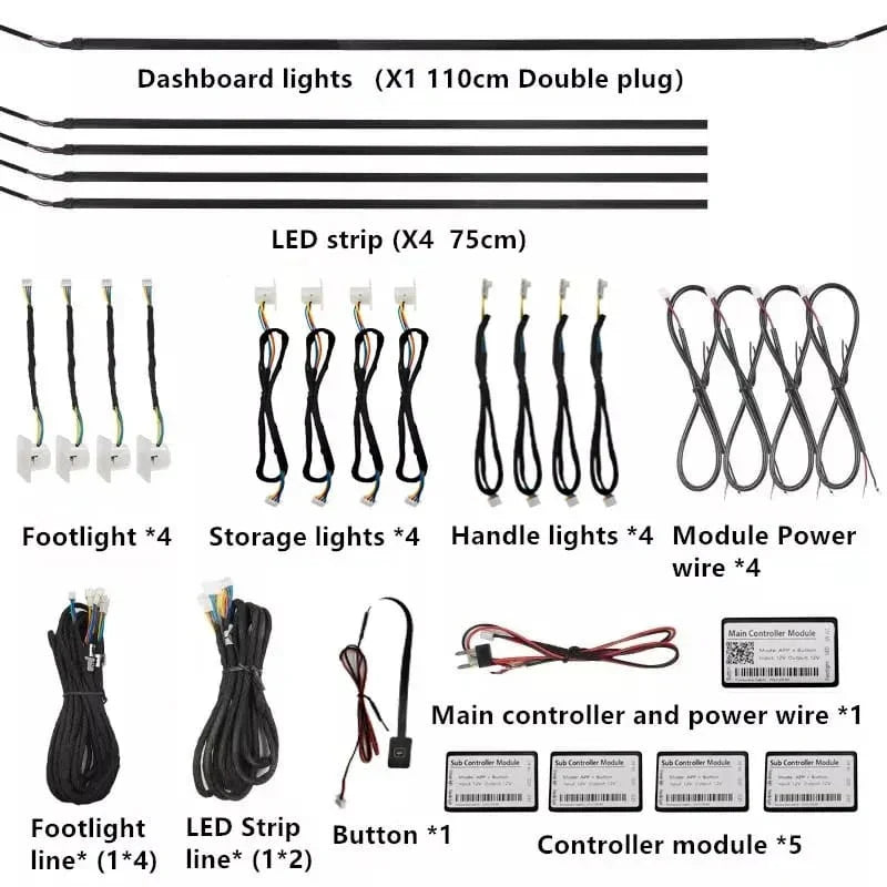 Premium Dynamic Ambient Interior Lights Multi-Point 10