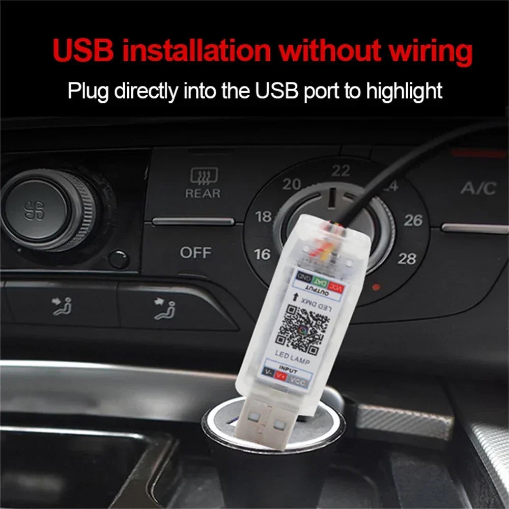 Car Dashboard Ambient Light Strip 2PCS 6
