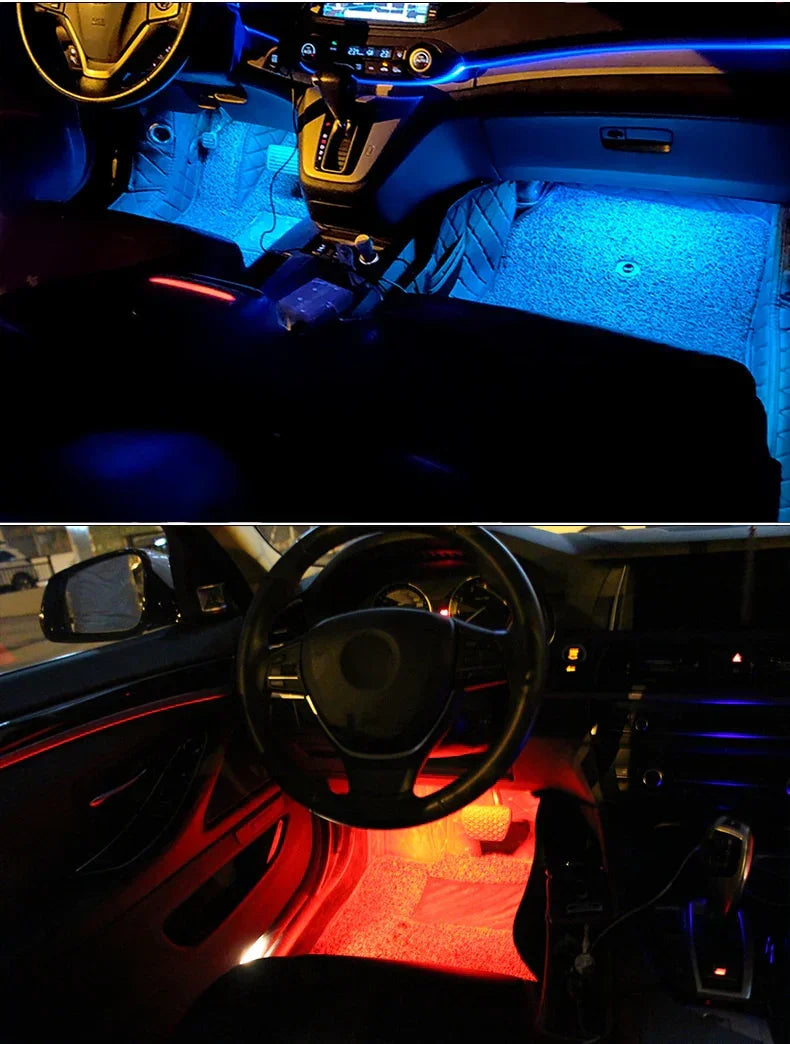 Car RGB Atmosphere Light – Interior Footwell LED Lights 4 PCS 4