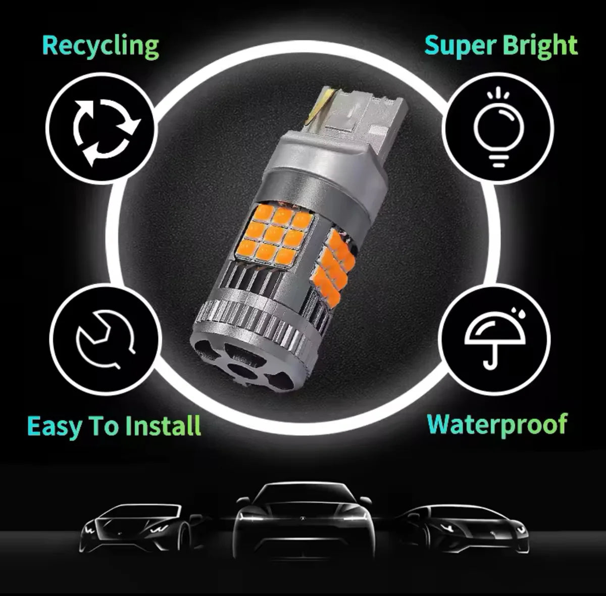 Canbus Bright LED Indicator Bulbs 2PCS 4