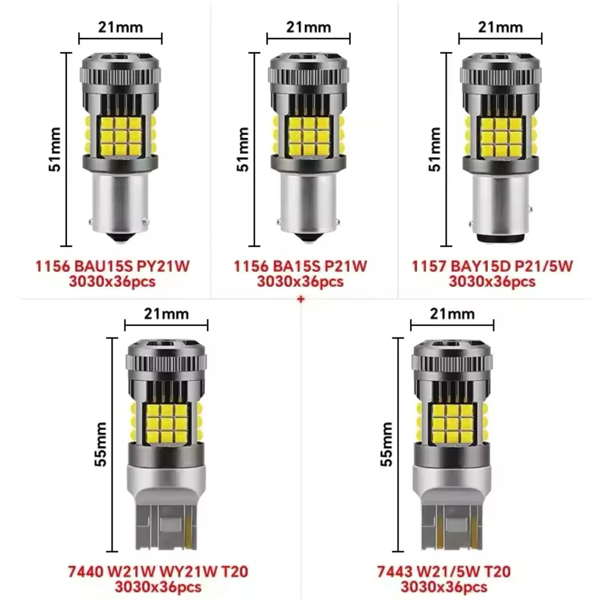 Canbus Bright LED Indicator Bulbs 2PCS 7