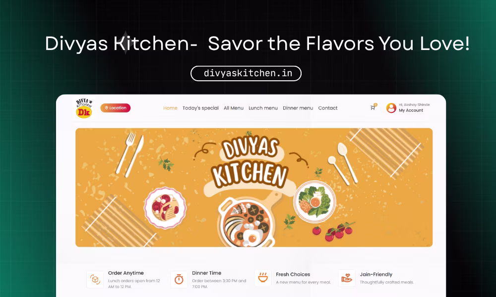 Cloud Kitchen Platform ordering screen