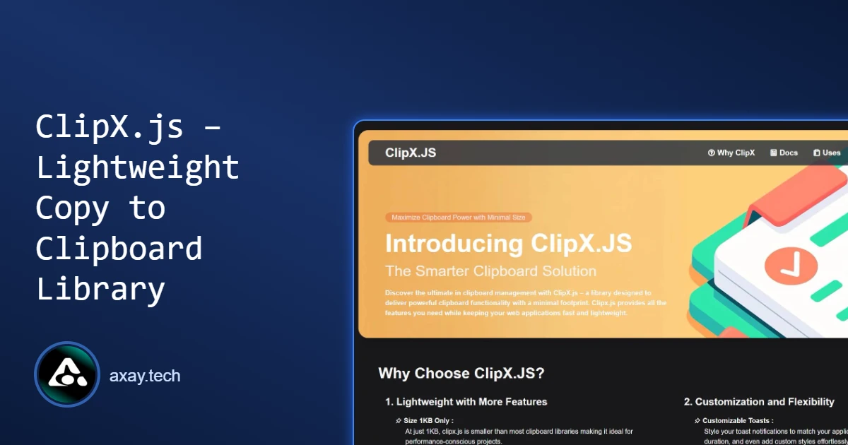 ClipX.js – Lightweight Copy to Clipboard Library