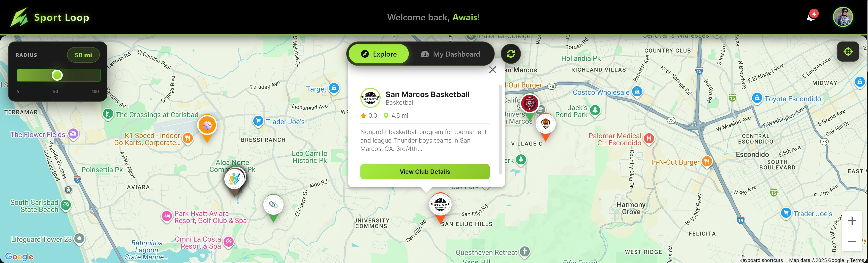 Club on Discovery Map