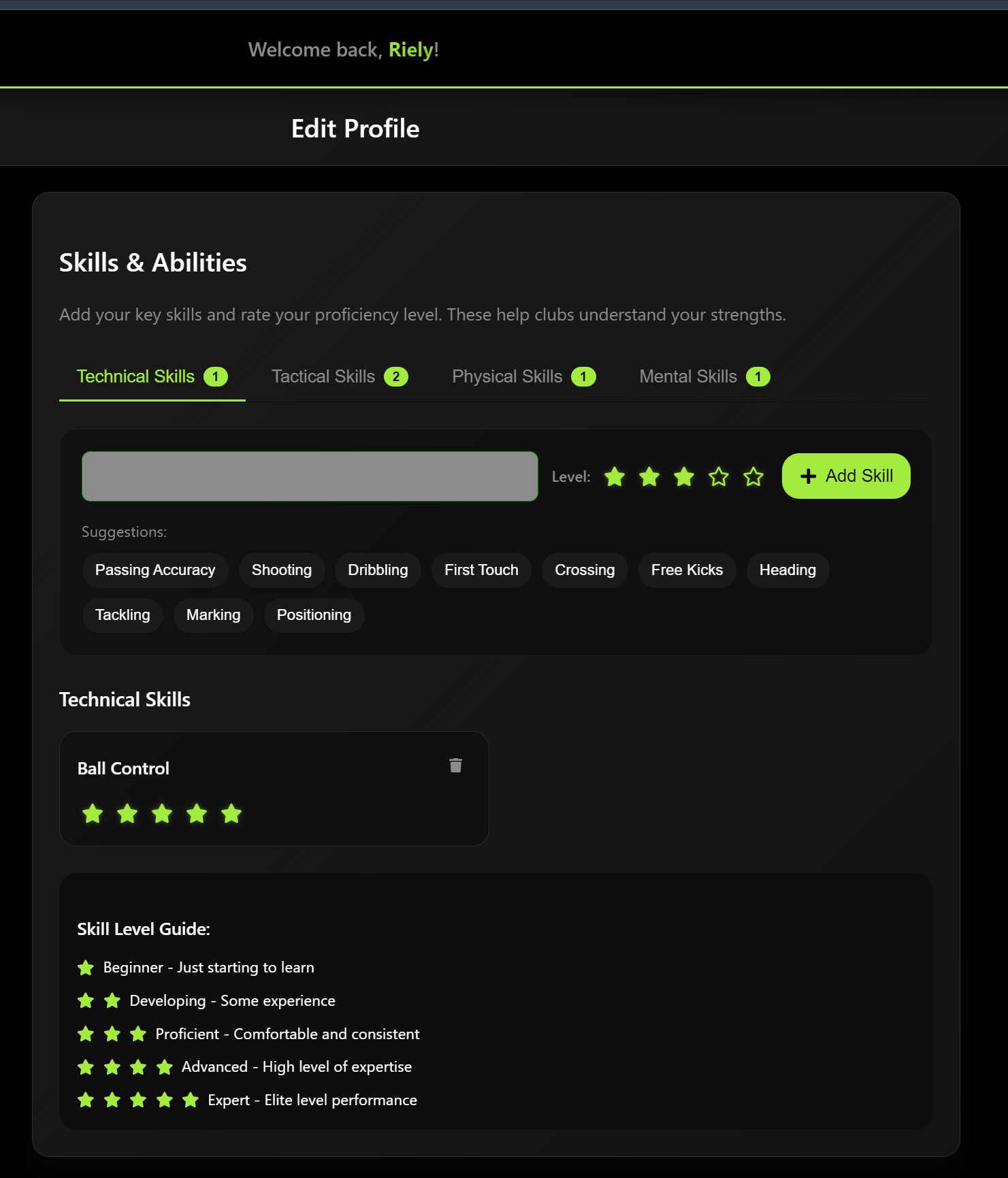 Profile Skills Section
