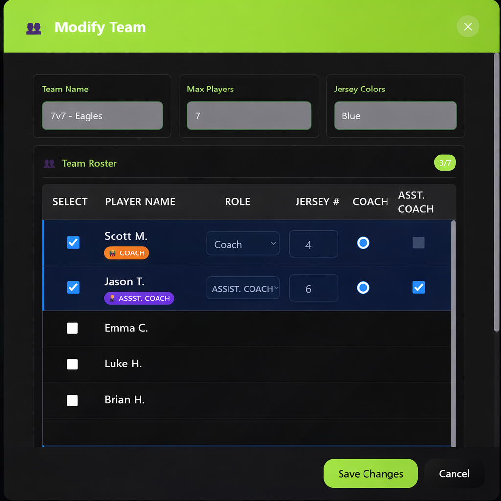 Modify Team Settings