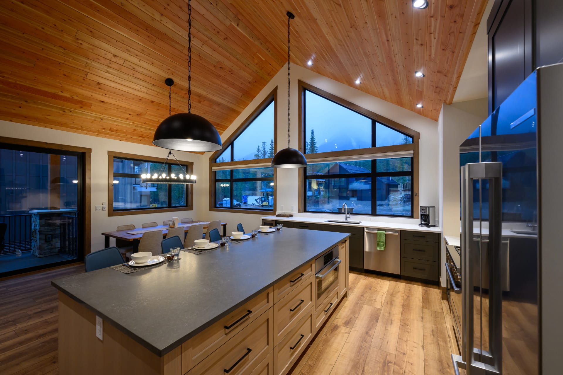 Dining area with mountain views