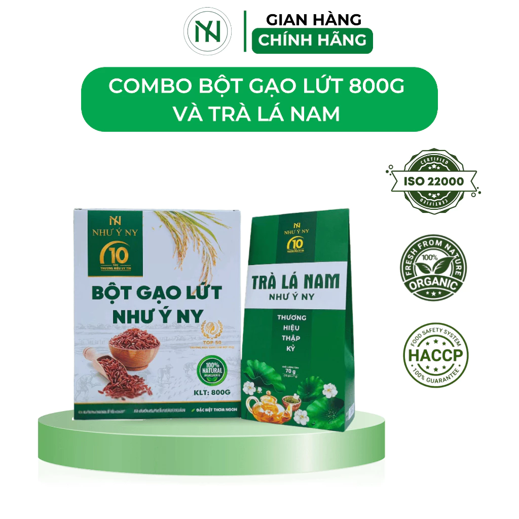 Combo 1 bột gạo lứt Như Ý và 1 trà lá nam Như Ý - 1