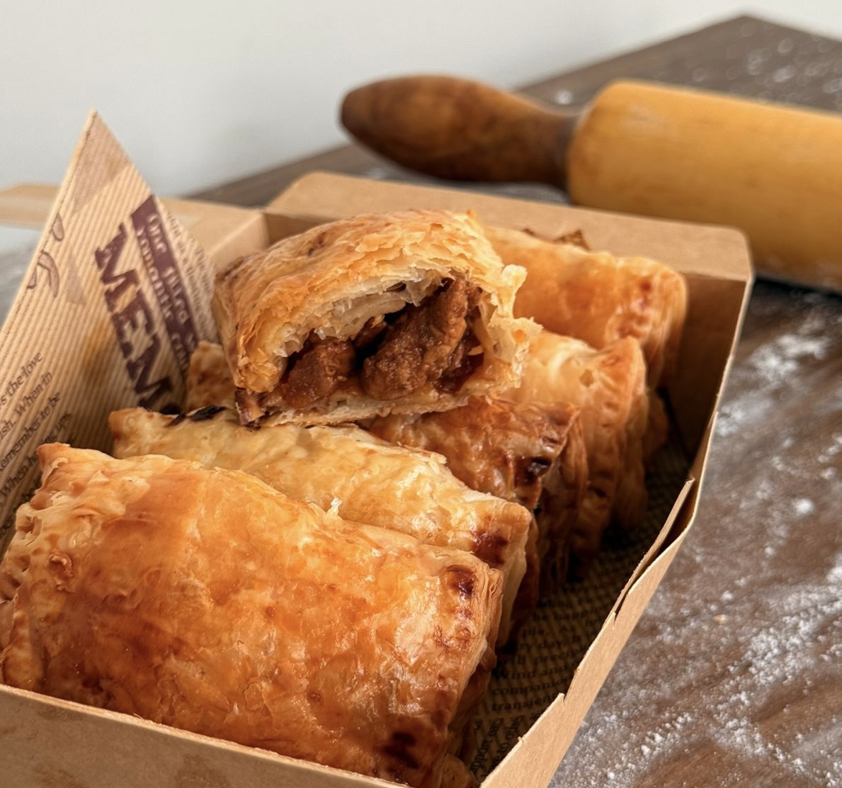 Flaky empanadas filled with savory chicken and vegetables.