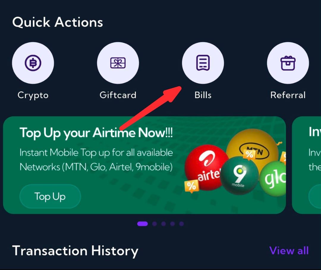 Bill Payment Screen