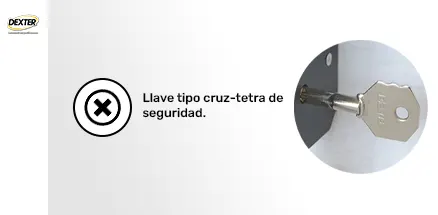 Cerradura con Cerrojo Reforzado DEXTER ® con Llave Tetra-Cruz de Seguridad