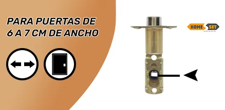 Cerradura tipo manija de alta seguridad HOME SET para puertas de 6 a 7 cm de ancho.