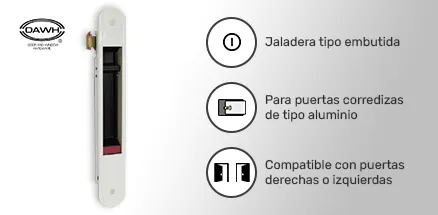 Jaladera Tipo Embutida Para Puerta De Aluminio Corrdeiza Marca DAWH