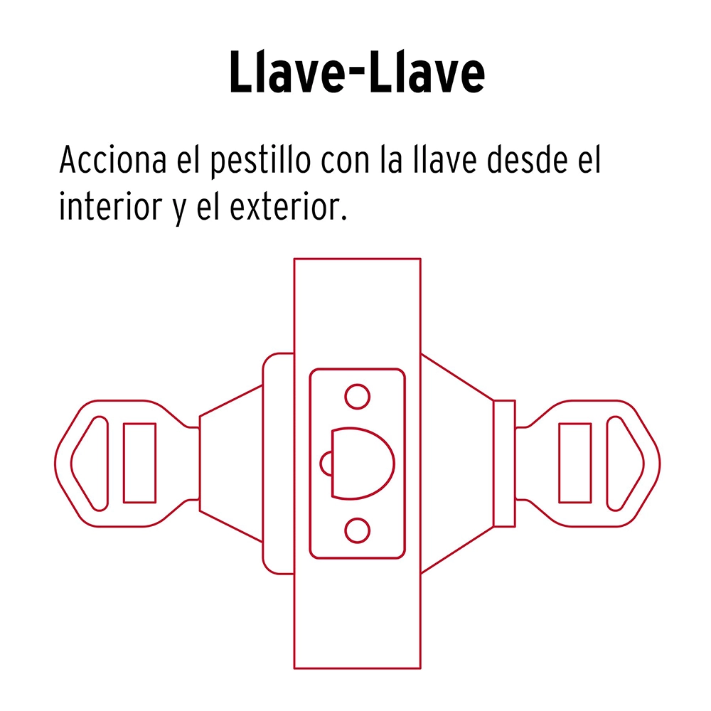 Combo cerraduras de perilla y cerrojo, función llave-llave, Hermex Basic